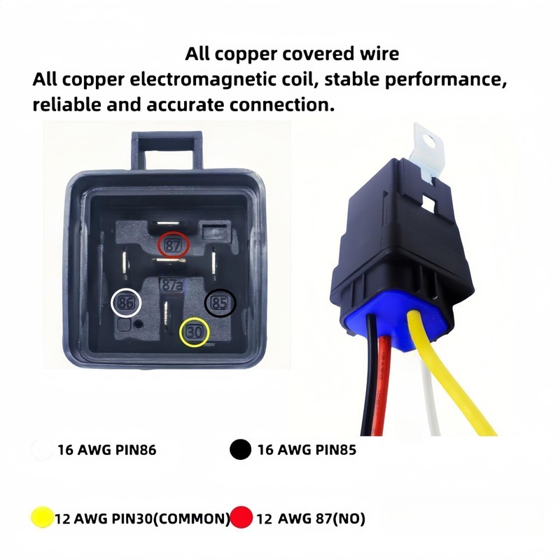 Losato 40AMP 12V DC Waterproof Heavy-Duty Relay, with 4-pin SPST