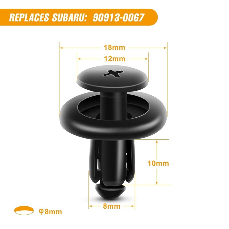 GOOACC 100PCS 7mm 8mm 10mm Compatible with Subaru Push Type