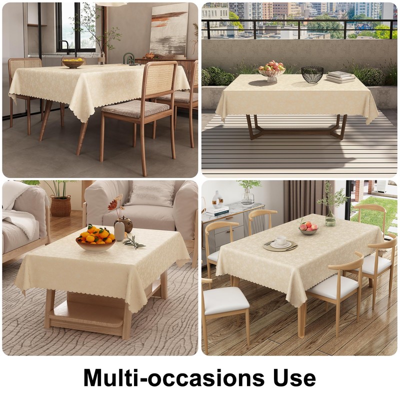 Smiry Rectangle Table Cloth, Waterproof Heavy Duty Vinyl Tablecloths, Wipeable