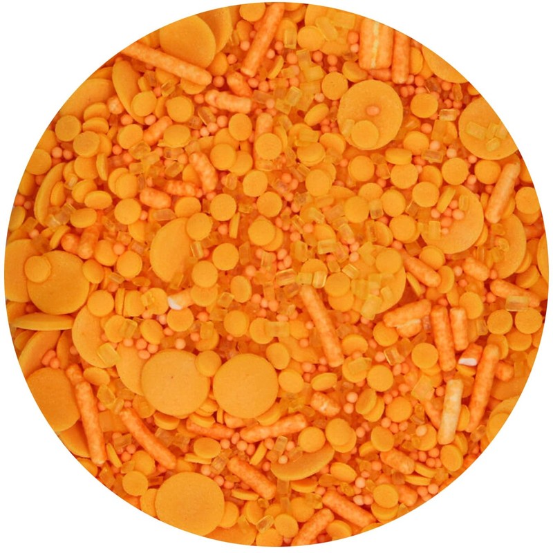 FunCakes Sprinkle Medley Orange, Arancione: Decorazioni di Zucchero, Sapore Delizioso,