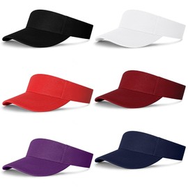 6 Pieces Sun Visor Hats for Women and Men Adjustable Sun Protection Cap Hats (One Size Adjustable)