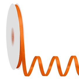 Simplegoal Double Face Orange Satin Ribbon 1/4 Inch X 100 Yards Polyester Orange Ribbons for Gift Wrapping Fabric Ribbon for Crafts Flower Bouquet Sewing Arts Wedding Party Decoration