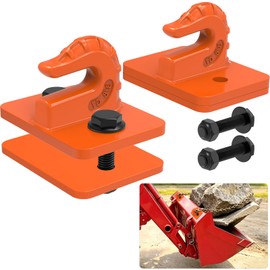 Insaga 3/8" Tractor Bucket Hooks - 2 Pack Forged Steel Bolt-On Grab Hooks