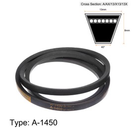 sourcing map A-1450 V-Belt Drive Belt 1450 mm Inner Circumference Rubber for Power Transmission