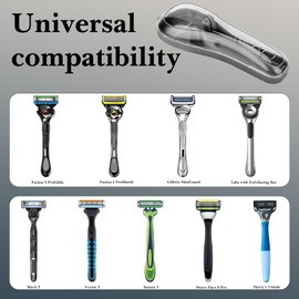 Linkidea 2 Pcs Razor Holder Case, Portable Travel Razor Protector Hard Case, Manual Razor Protector Box Compatible with Fusion 5 ProGlide, Sensor 3, SkinGuard, Pace 6 Pro (Grey)