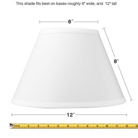 6x12x8 Threaded UNO Downbridge Lampshade White - Perfect for DownBridge Floor lamps