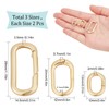 SUNNYCLUE 1 Box 6Pcs 3 Sizes Brass Oval Key Rings