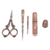 Embroidery Scissors Kit Red Ancient European Retro Style Stainless Steel
