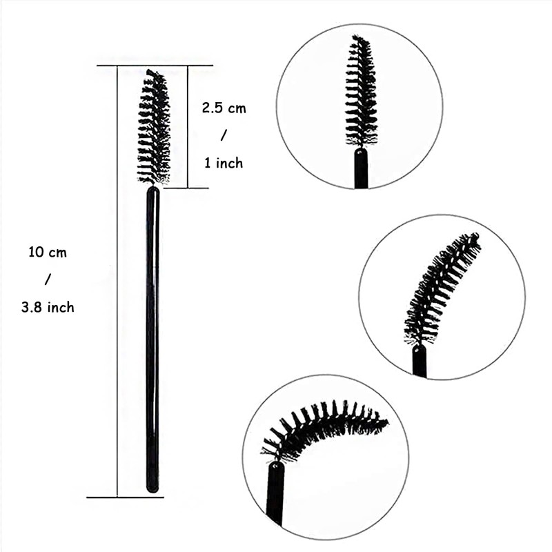 i-Laesh 100 Pcs Disposable Eyelash Brushes, Mascara Wands, Eye Lash