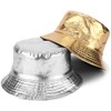 Nanwansu Trendy Waterproof Fisherman Hats Metallic Bucket Hat for Women
