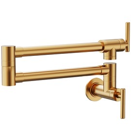 CENOSA Pot Filler Faucet Gold Commercial Wall Mount Stove Faucet Wall Mount Kitchen Sink Pot Filler Facuet