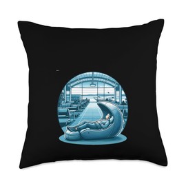 Airport Sleep Pod International World Traveler Travel Lover Throw Pillow