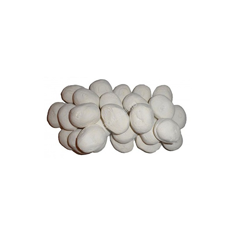 30 Gas Fire Replacement Ceramic Pebbles Replacements/Bio Fuels/Ceramic/Boxed (BEIGE WHITE