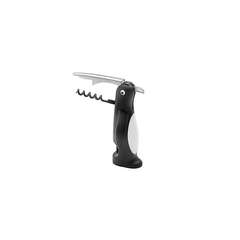 Weis Wine Waiter Corkscrew Penguin, Stainless Steel Black/Silver, 3.2 x