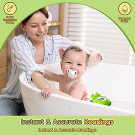 b&h Rechargeable Baby Bath Thermometer, Floating Safety Toddlers Bathtub Thermometer for Accurately Measuring Toddler’s Tub Water Temperature, Newborn Shower Essentials, Cute Frog