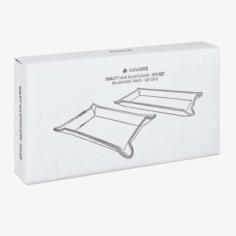 Navaris レザートレイ 2個セット 小物入れ トレー - ジュエリートレイ アクセサリー 鍵置き 卓上