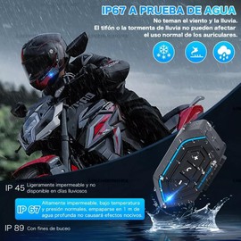 Auricular Bluetooth para Motocicleta con Micrófono, Compatible con Bluetooth 5.0, Auricular de Comunicación para Motocicleta, Resistente Al Agua, Puede Conectar Dos Dispositivos Al Mismo Tiempo