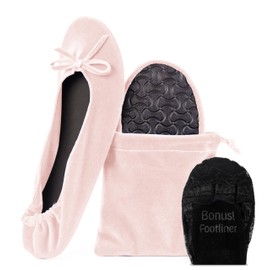 Silky Toes Women’s Velvet Foldable Ballet Flats BPink XL