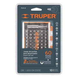 Truper PUN-61 Juego de 61 puntas largo 1", color, pack of/paquete de 1