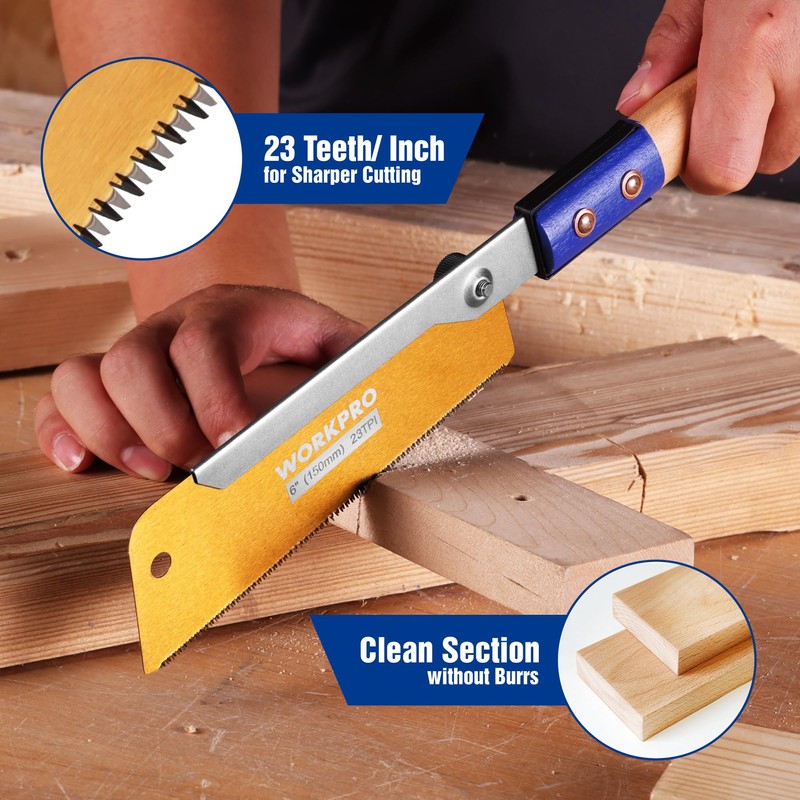 WORKPRO 6 Inch Japanese Pull Saw, 23 TPI SK5 Flexible