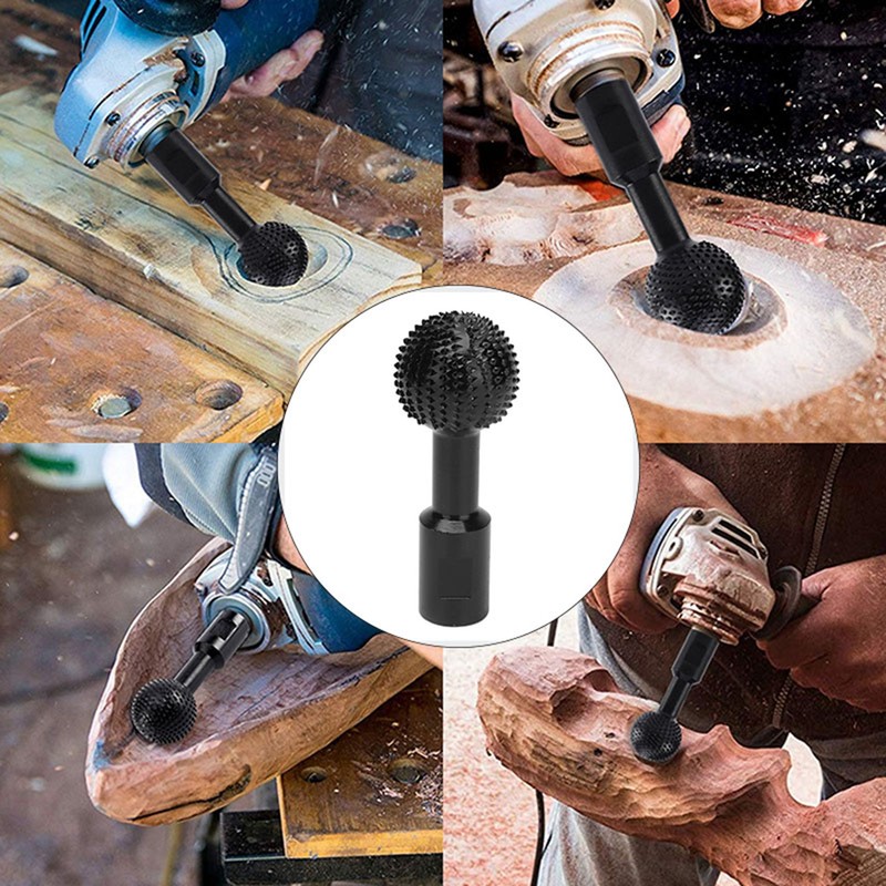 Sphere Grinding Head Black Ball Gouge Power Carving Attachment for