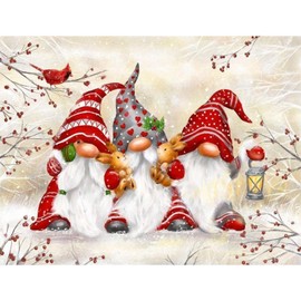 NAIMOER Gnomes Diamond Painting Kits for Adults, Cardinal Diamond Painting Kits Christmas for Adults, Full Drill Christmas Diamond Art Kits Forest Diamond Painting for Home Decor 30x40cm