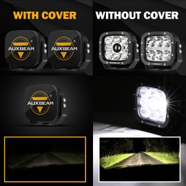 Auxbeam 5 inch Cube LED Pods Covers 2PCS Square Offroad Cube Lights Protective Covers Lens Mask for Driving Lights Fog Lights Off Road Light Bar
