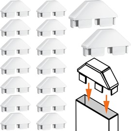 16 Packs White Vinyl Picket Fence Caps Vinyl Picket Fence Caps Vinyl Fence Parts for Garden Fencing Outdoor (7/8" x 3")