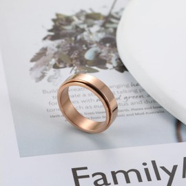 MOROYA 14K Gold Plated Anti Anxiety Ring for Women Men Sun Star Moon Stainless Steel Fidget Ring Gold Spinner Ring Band with Black Box Packed, Stainless Steel, stainless-steel