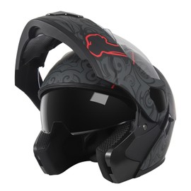 Motorcycle Full Face Helmet for Unisex-Adults DOT Approved Motorbike Street Bike Racing Helmets (Lucifer,M)