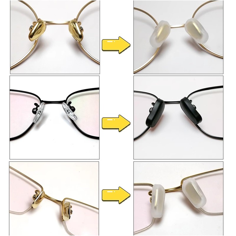 5 Pairs Slip-on Nose Pads Covers,Soft Silicone Eyeglasses Nosepads Anti-Slip