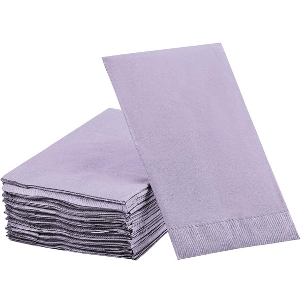 Dinner Napkins Disposable Guest Towels, Lavender Beverage Napkins Soft and Absorbent Paper Napkins Dinner Size for Party, Wedding, 8” x 4.5” 2 Ply Party Napkins, Pack of 40 - By Amcrate