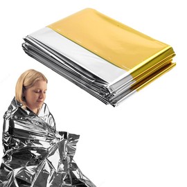 SGERUFZ 3 Pieces Emergency Blanket Gold Silver Emergency Blanket for Outdoor Hiking Survival Robust Tear-Resistant & Waterproof 210 x 160 cm