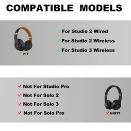 ZORIVASTRA Studio 3 Headband Replacement - Durable & Comfortable Cushion, Compatible with Studio 3 Wireless(A1914) & Studio 2 Wired/Wireless (B0500/B0501) Headphones (Studio 3-Midnight Black)