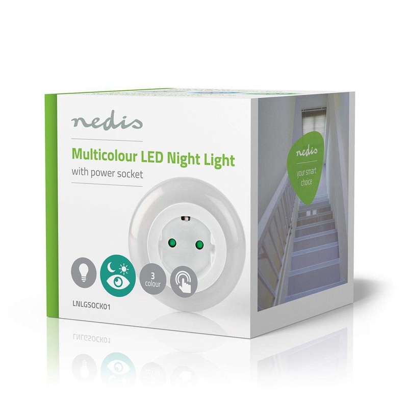NEDIS Plug-in LED Night Light Motion Sensor Day/Night Sensor 3680W