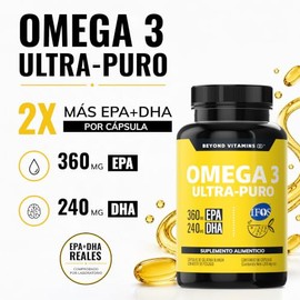 Omega 3 Premium 1000mg Certificado IFOS | Aceite de Pescado como TG | Alta Pureza y Concentración con Certificados Internacionales | Suplemento Alimen