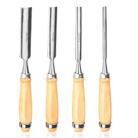 4Pcs Stechbeitel Set für Holz, Holz Meißel Set für Holzbearbeitung，Stechbeitel Satz, Stemmeisen Holz, Holzmeiselset für Holzarbeiten, Holz Werkzeug, Breiten 6/12/18/24 mm für Anfänger und Profis