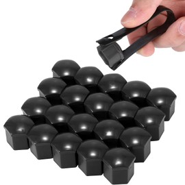 21PCS 17mm Wheel Nut Covers - Anti-Theft, Durable Wheel Centre Caps with Removal Tool for Most Car Wheels, Car Cover Protective Caps (Black)