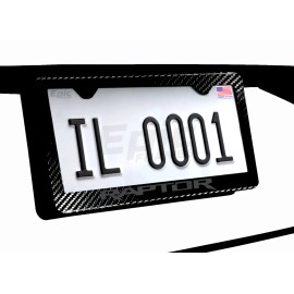 RED COBRA Black on Black Raptor / R F150 Black 100% Carbon Fiber Plate Frame W/ Screws