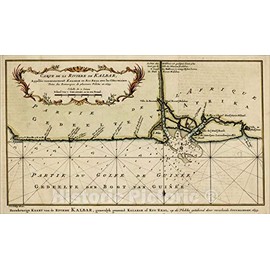 Historic Map : Carte de la Riviere de Kalbar, Apellee communement Kalabar ou Rio Reaal avec les Cotes voisines, 1699, c1770, J.V. Schley, Vintage Wall Art : 24in x 14in