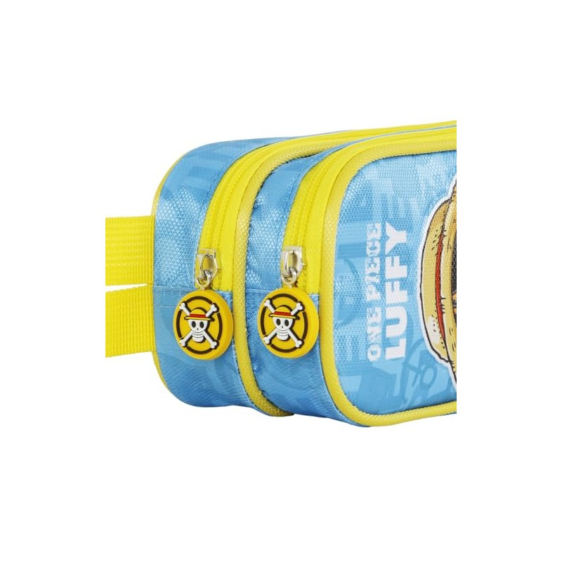 One Piece Monkey-Double Pencil Case, Blue, 22 x 9.5 cm