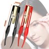 Pack of 2 Tweezers with LED Light Tweezers Eyebrow Plucking