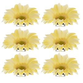 Healvian 12pcs Artificial Flower Hair Clips for Parties Floral Headdress Accessories Comfortable and Safe Hairpins for Girls Lovely Sunflower Design for Festivals and Celebrations