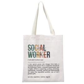 JTOUK Social Work Appreciation Gift Graduation Gift Retirement Social Work Volunteer Gift Social Worker Definition Gift Tote Bag (Social Worker Tote EU)
