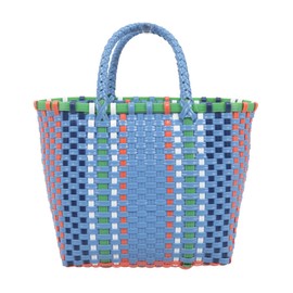 Kobe Lettuce B1541 Colorful Plastic Bag, Women's Basket Bag, Small, Tote Bag, Basket Bag, Summer, blue MIX