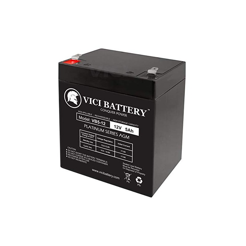 Vici Battery 12V 5AH Battery for Liftmaster 485LM Evercharge Back-Up