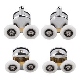 FUYIOCN Shower Door Rollers,Set of 4 Twin Shower Door Rollers for Curved Doors 23mm Wheel Diameter Top Bottom Bathroom Accessory