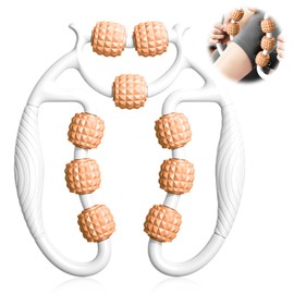 Massageroller Beine, Bein Massagegerät - Massagerolle mit Griff Bein, Dünnes Beinfett, Fördert die Durchblutung, Massageroller, Fußmassageroller Beine, Geeignet für Bein, Armmassage (1-Orange)