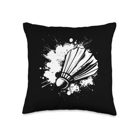 Badminton Streetart Featherball Throw Pillow