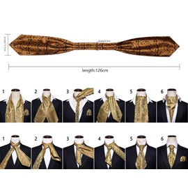 YOHOWA Ascot - Juego de gemelos cuadrados de seda con corbata, diseño de cachemira, Púrpura, Talla única